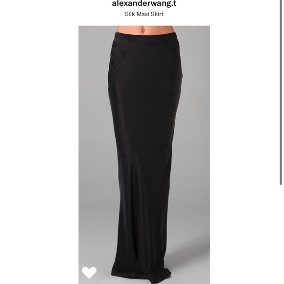 black silk maxi skirt